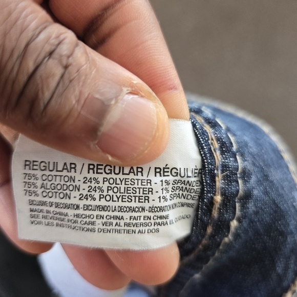 Code Bleu Jeans Womens 14 Mid Rise Blue Capri Fit 36×22 Stretch Pockets Slits - Picture 9 of 15